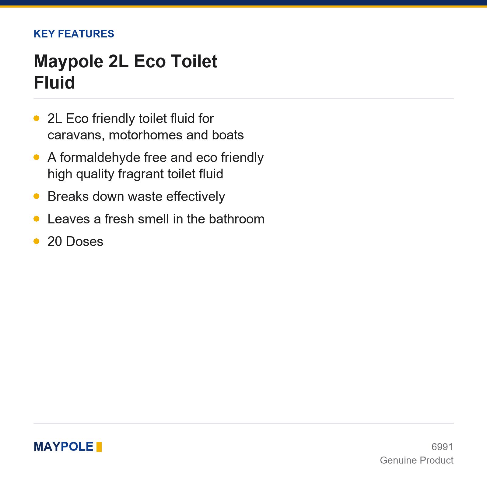 Caravan Motorhome Toilet Fluid Maypole 2L Eco Camping Chemical Formaldehyde Free - Image 2