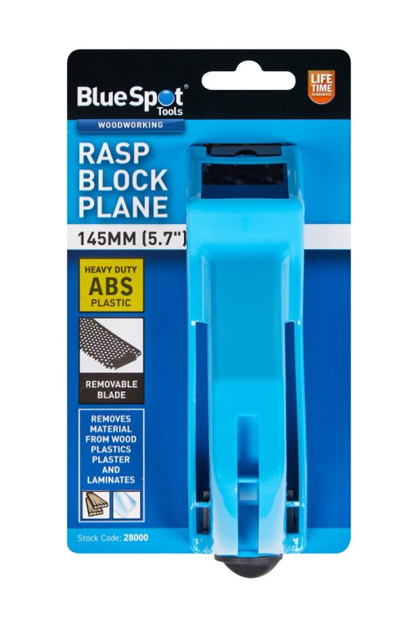 BlueSpot 145MM ABS Rasp Block Plane Wood Plastic Plaster Laminates One Handed