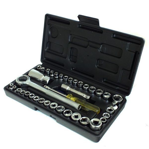 Toolzone AU035 40pc 1/4″ 3/8″ Drive Metric AF Socket Set Car Tool