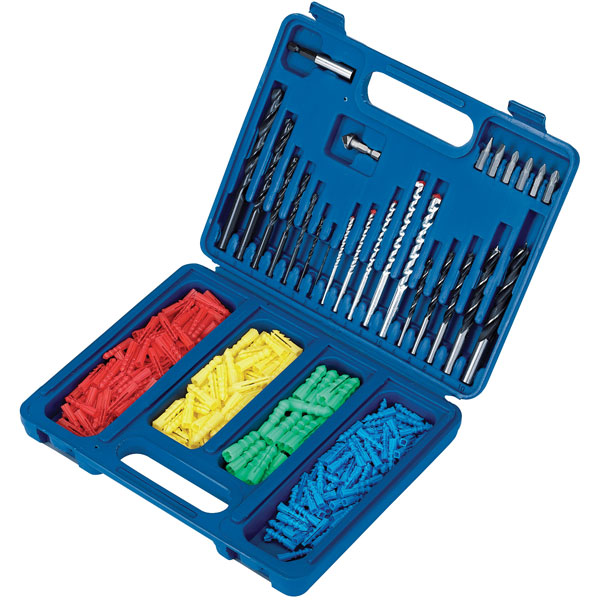 Draper 301 Pc Drill Bit & Wall Plug Set DIY Home Repair Drilling Fixing Kit