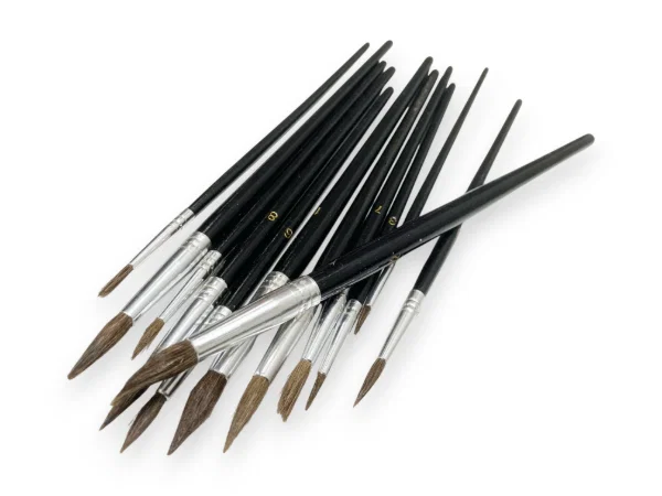 Artist Paint Brush Set 12PC Pointed Toolzone BR012