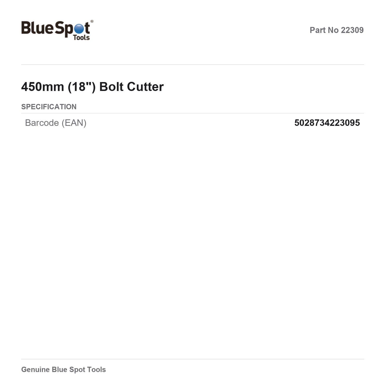 Blue Spot Tools Bolt Cutter 450mm 18in - Image 3