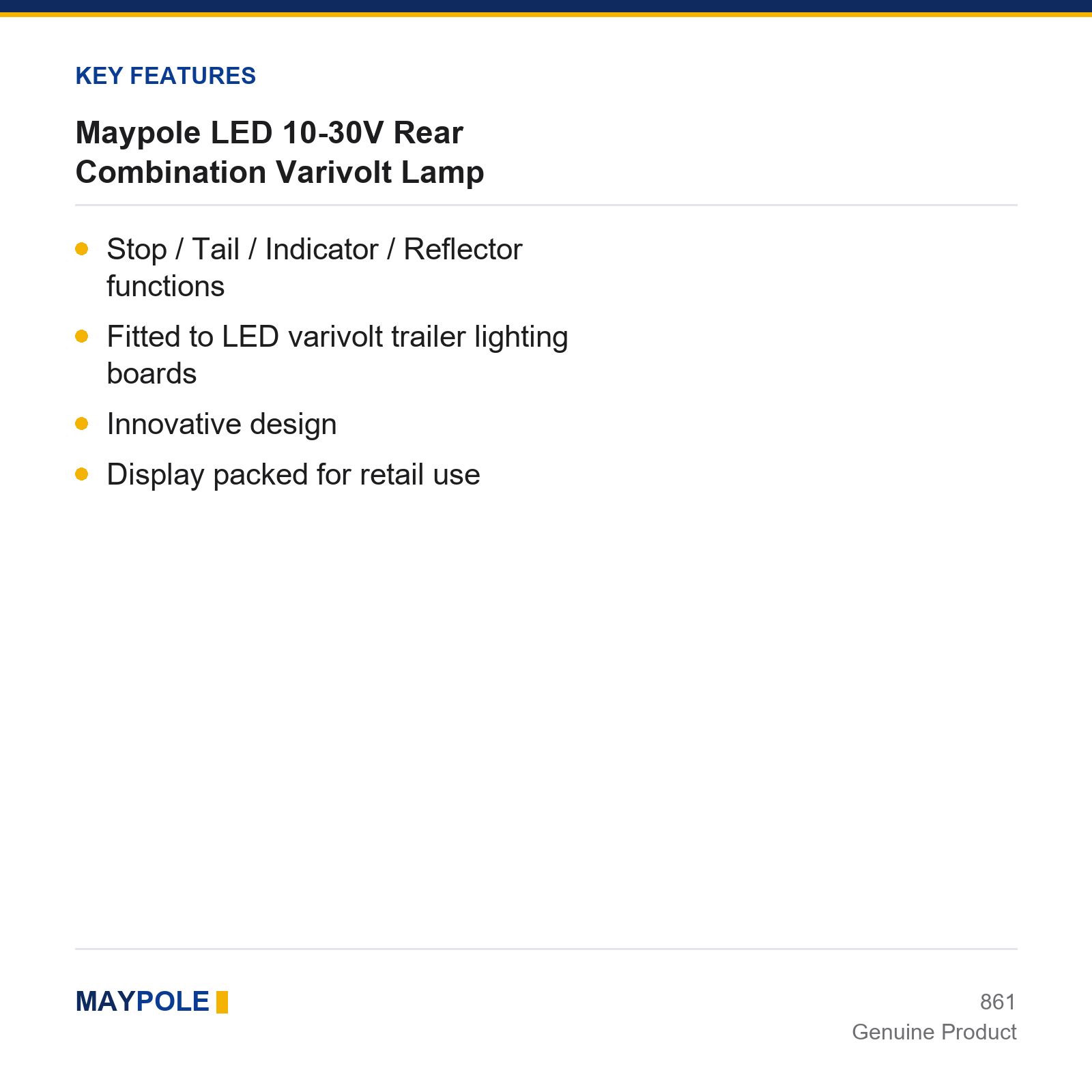 Maypole LED 10-30V Rear Combination Varivolt Lamp Trailer Truck Lorry 12V 24V - Image 4