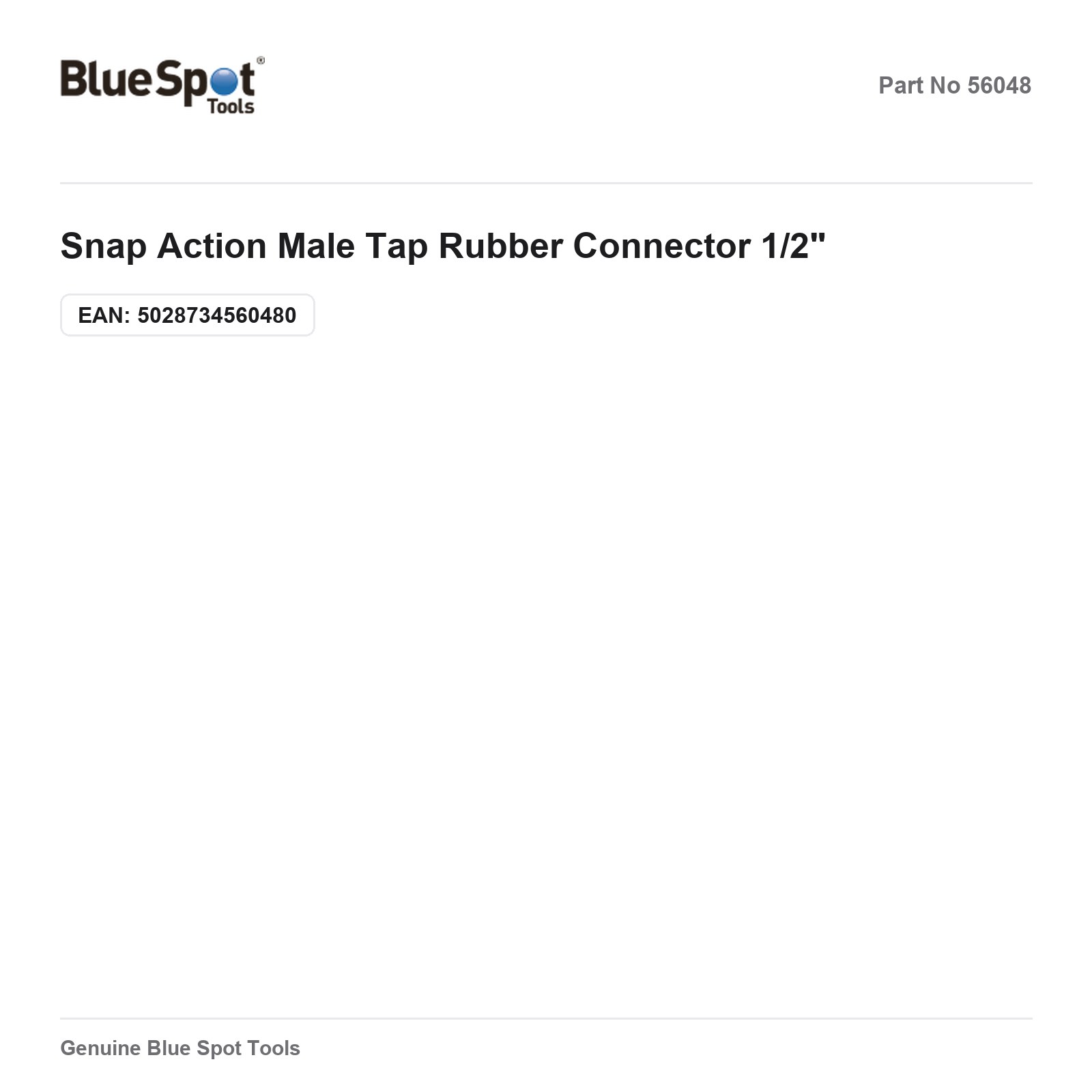 BlueSpot Snap Action Male Tap Rubber Connector 1/2in - Image 2