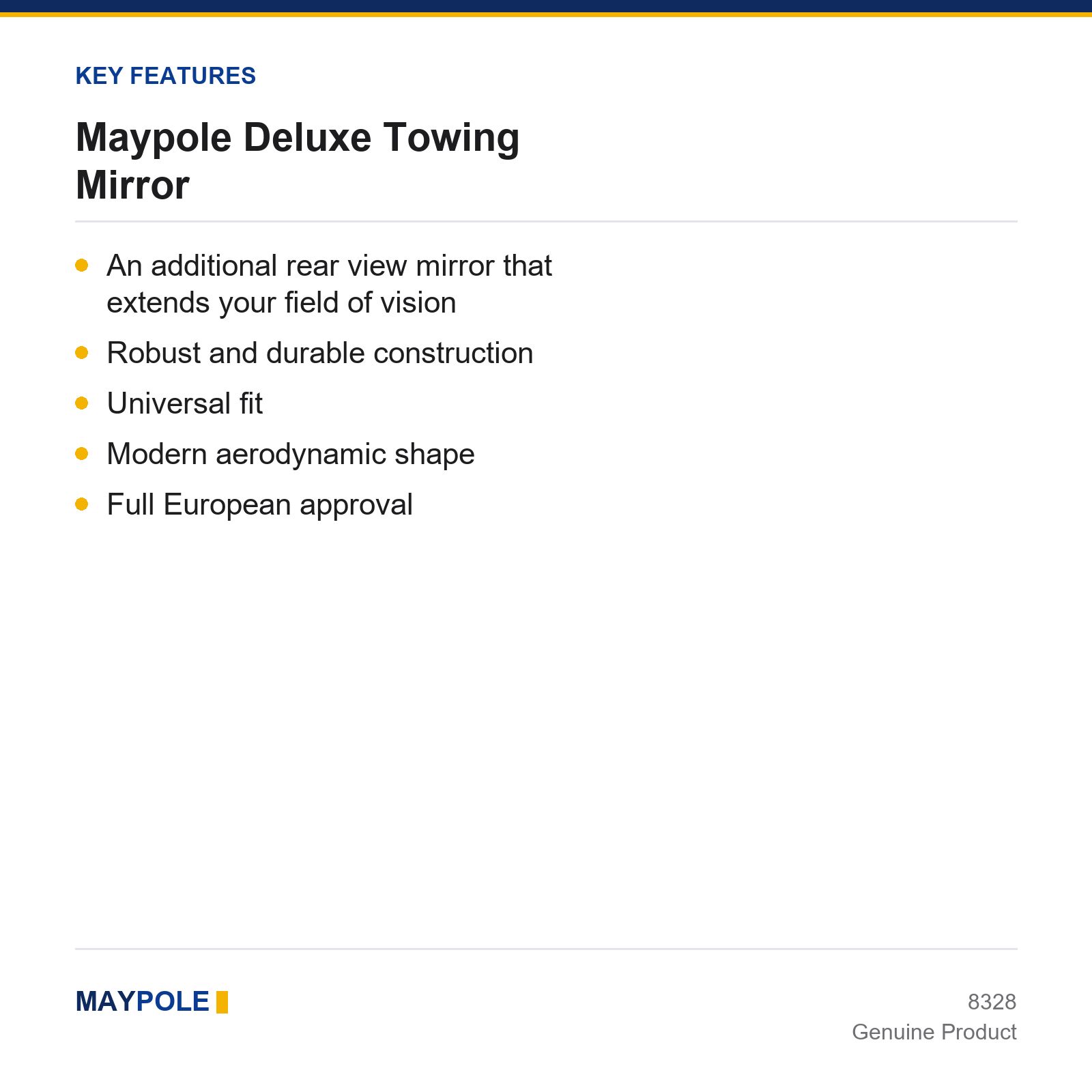 Maypole Deluxe Towing Mirror Caravan Car Extension Pair Universal - Image 4