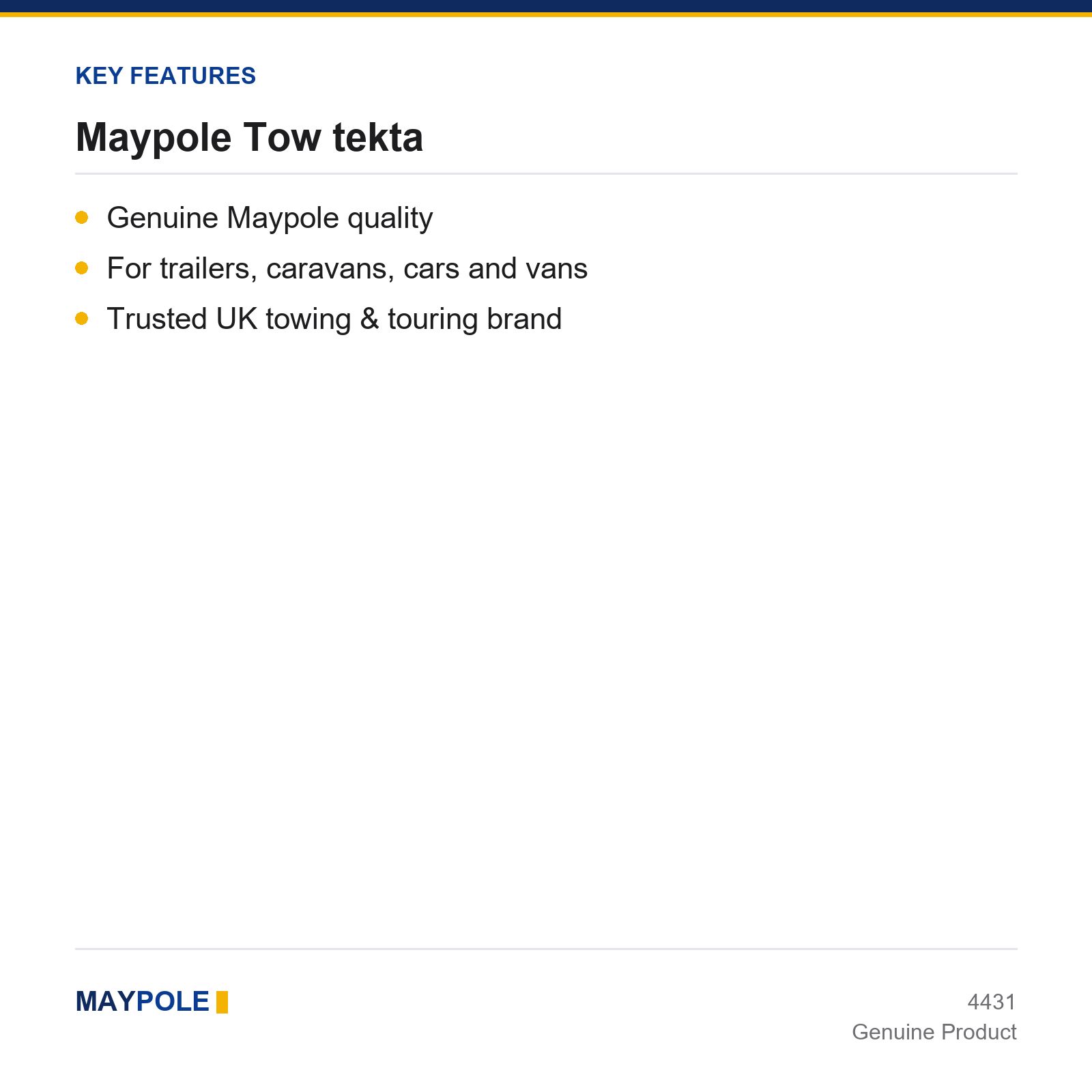 Maypole Tow tekta Bumper Protector Trailer Caravan Car Van Universal - Image 2