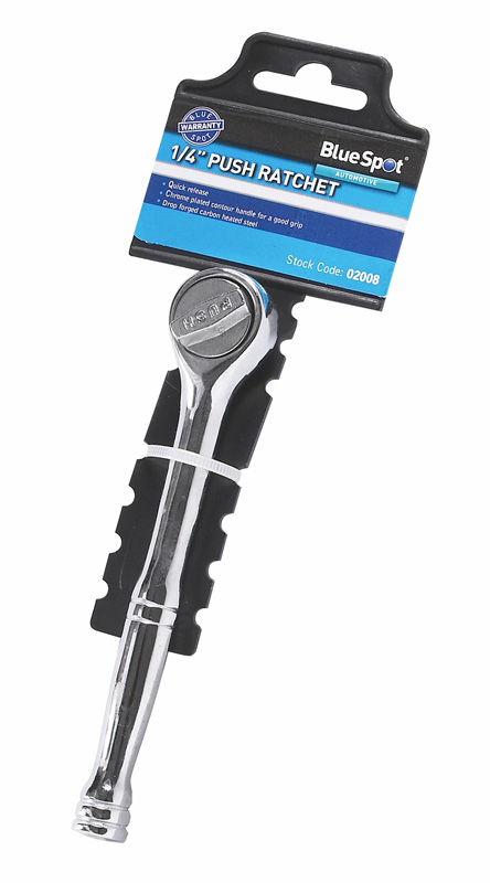 BlueSpot 1/4″ Reversible Ratchet Drop Forged Chrome Plated Contoured Handle