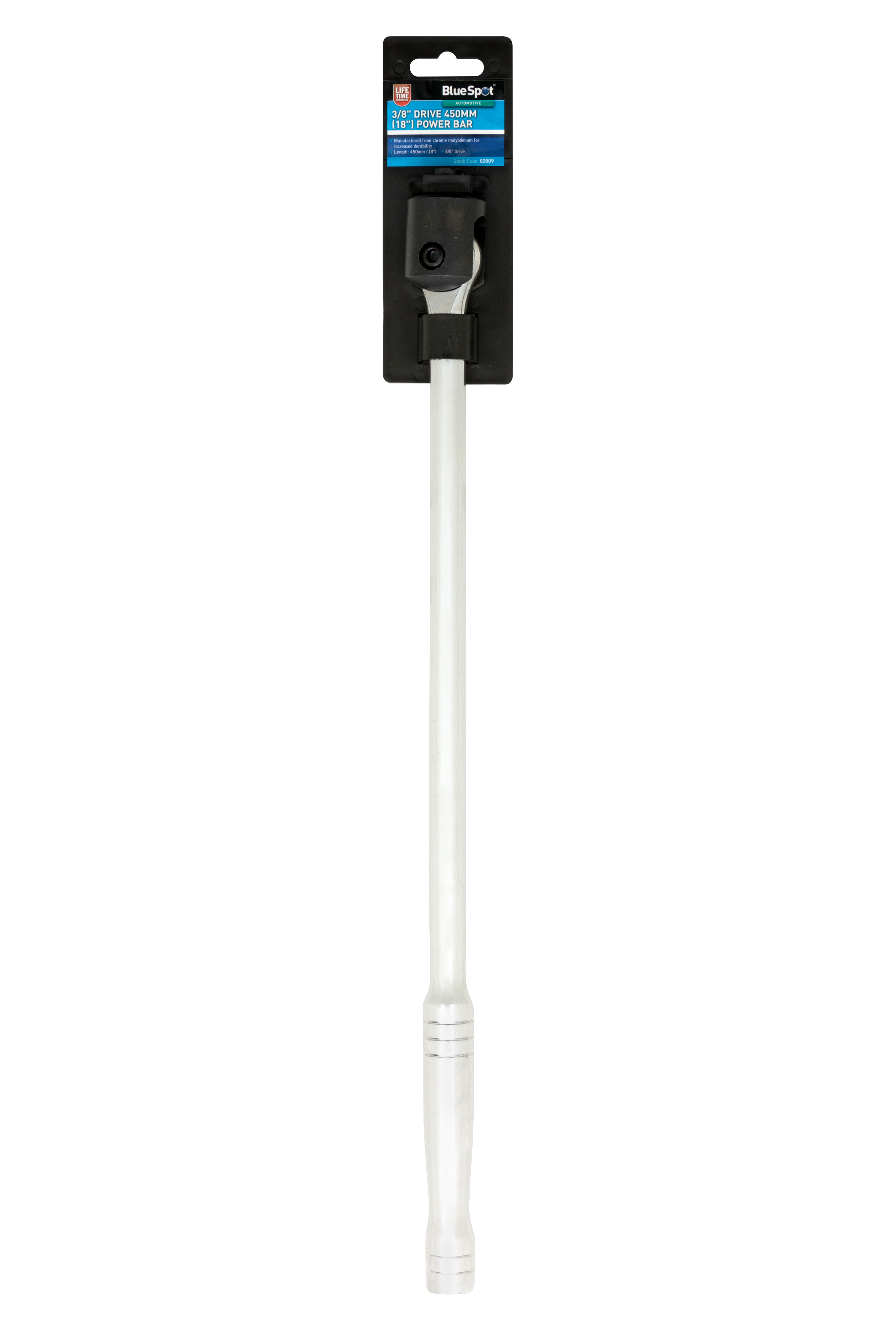 BlueSpot 3/8″ Power Bar 18″ 450mm Carbon Steel Chrome-Moly Head