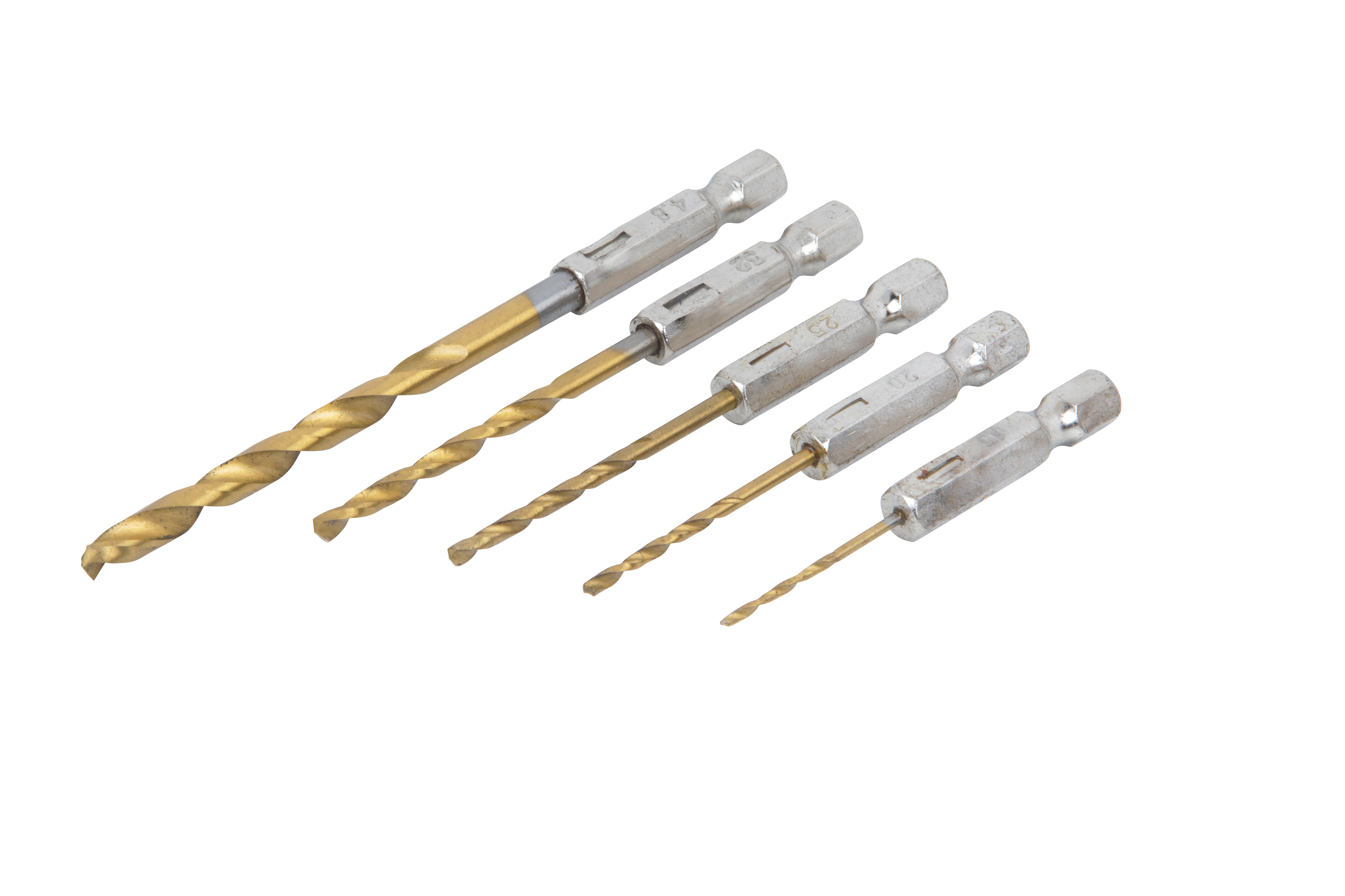 BlueSpot Titanium Hex Drill Bit Set 5pc 1.5-4.8mm - Image 3