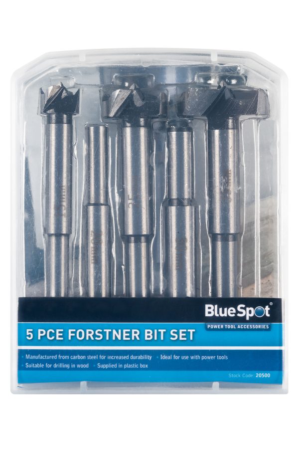 BlueSpot 5-Pc Forstner Bit Set 15-35mm Wood Drill Auto Trim Hinge Tools