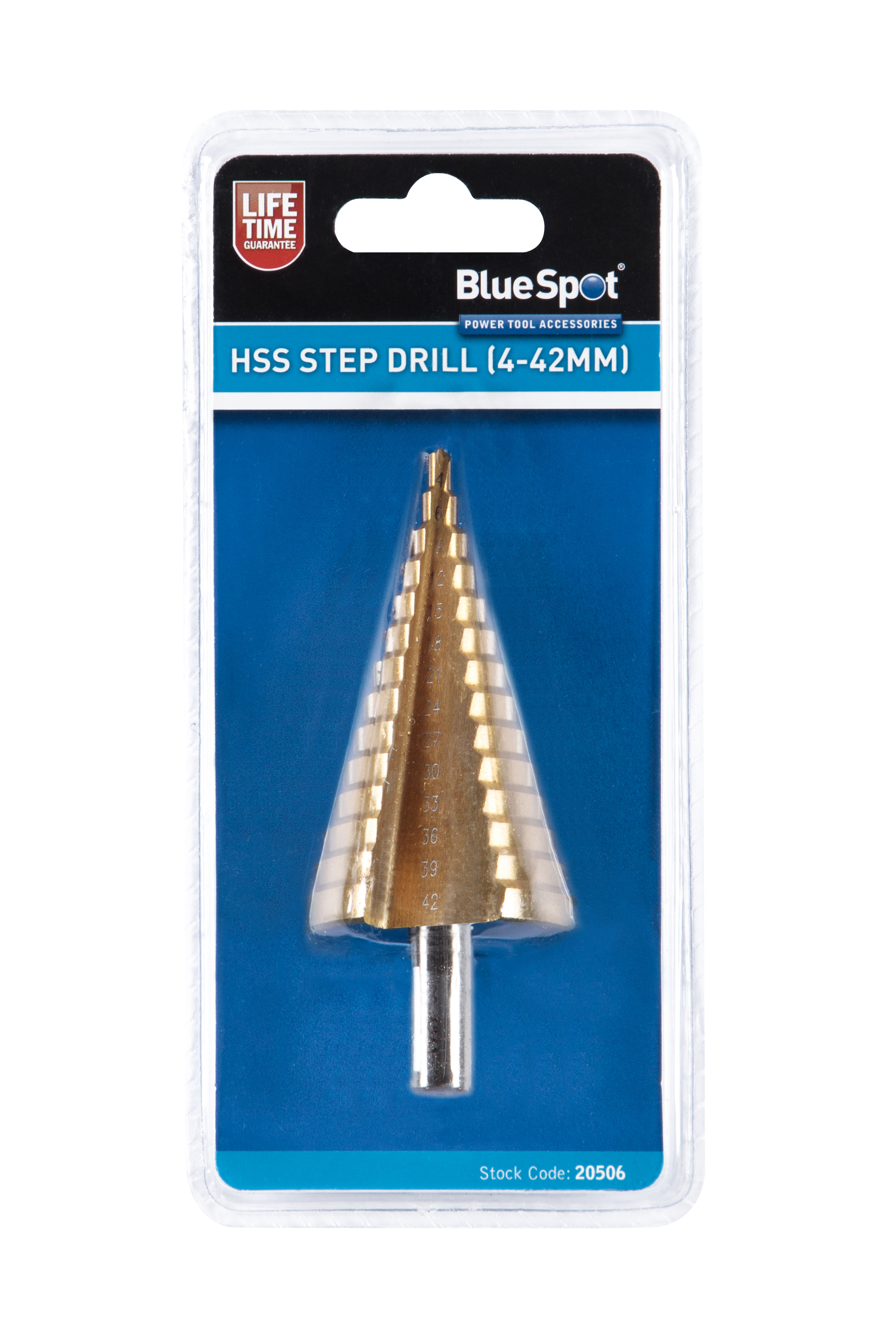Bluespot HSS Step Drill Bit 4-42mm Titanium Coated Precision Metal Wood Plastic - Image 2