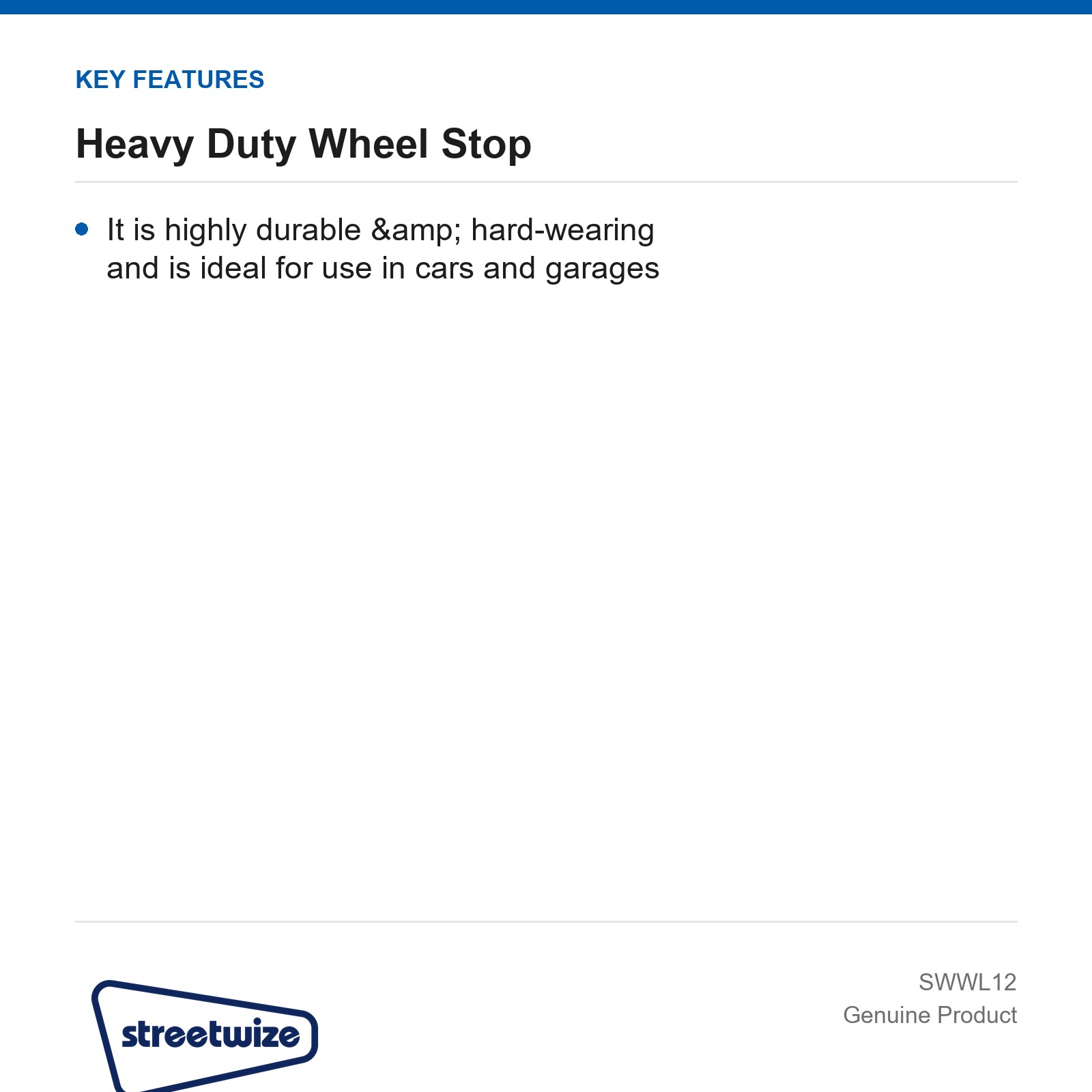 Streetwize Heavy Duty Wheel Stop Car Van Caravan Universal - Image 4