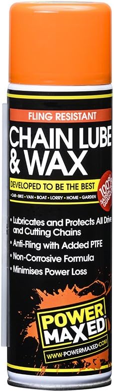 POWER MAXED Motorcycle Bicycle ATV Chain Lube & Wax 500ml