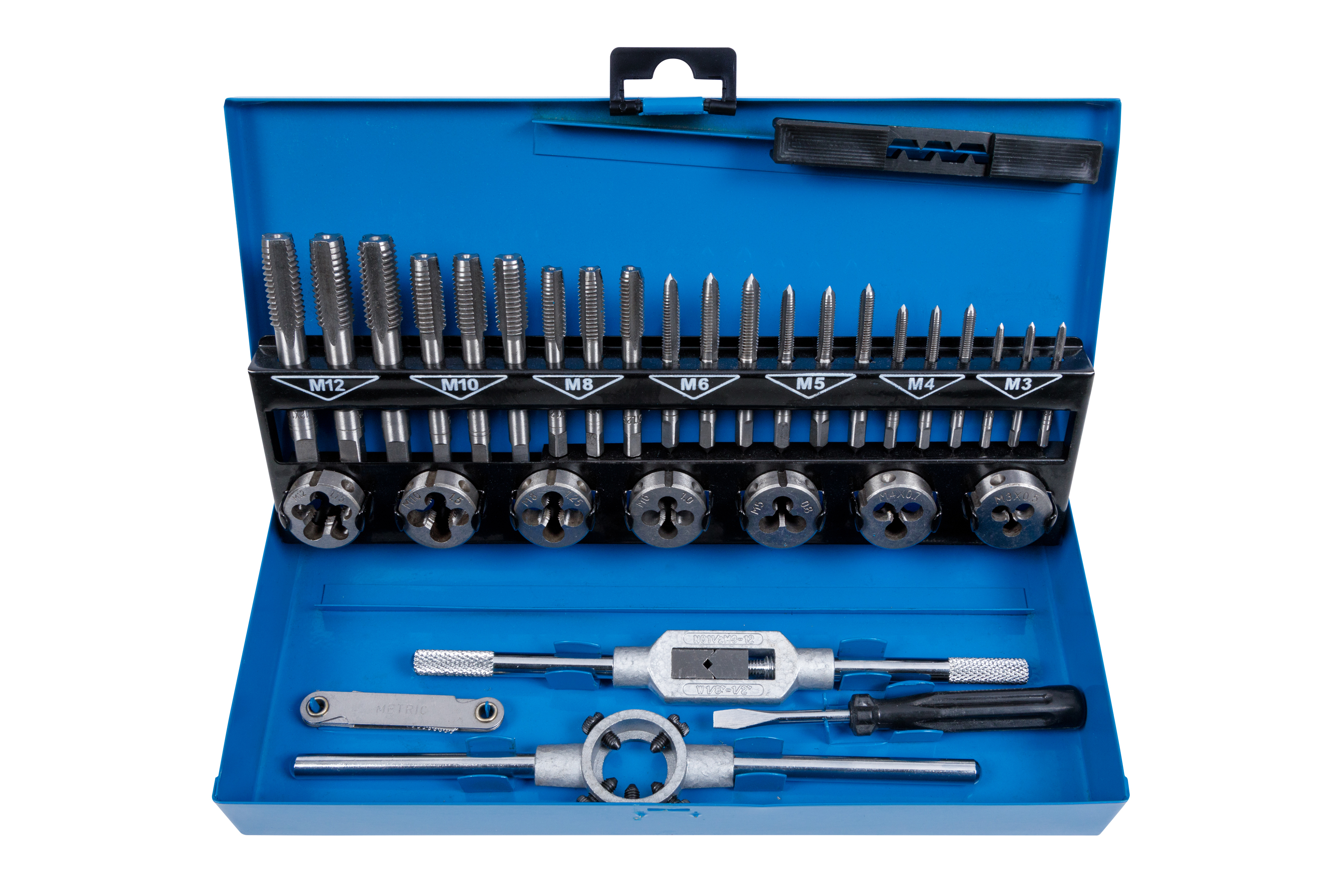 BlueSpot 32pc Metric Tap and Die Set M3-M12 Thread Repair - Image 2