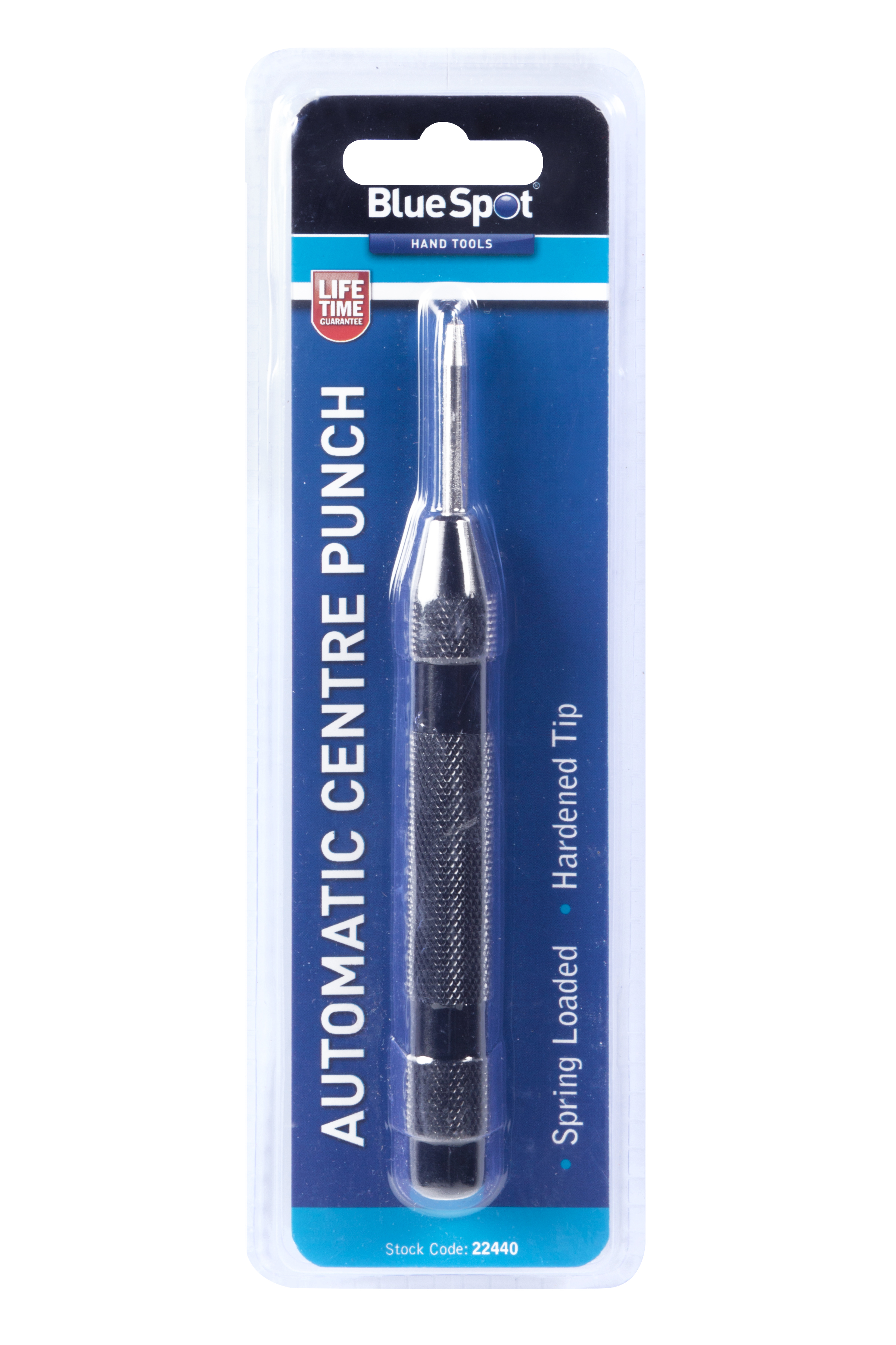 Bluespot Automatic Centre Punch Spring Loaded Hardened Tip for Metal