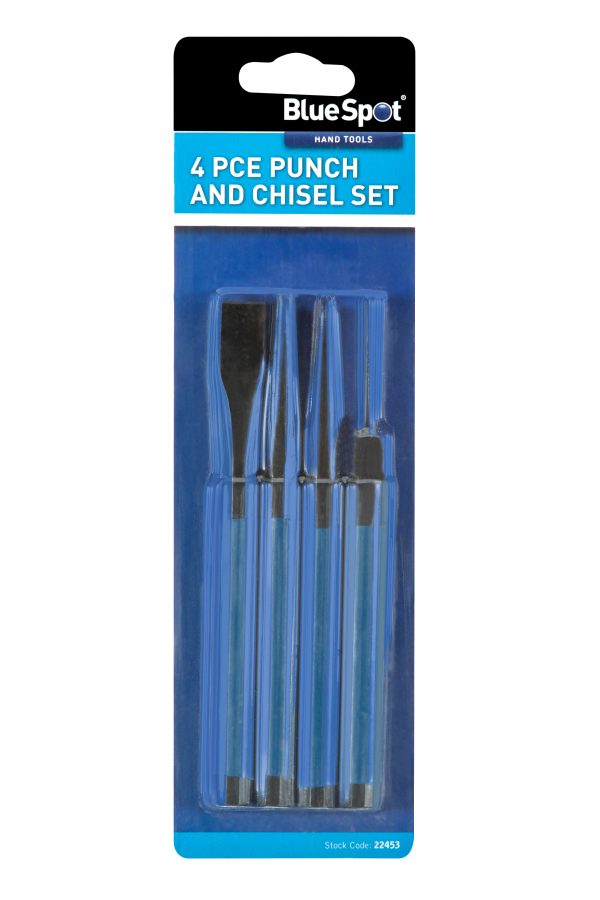 Bluespot 4pc Punch Drift & Chisel Set Pin Removal Metalworking Tools Workshop