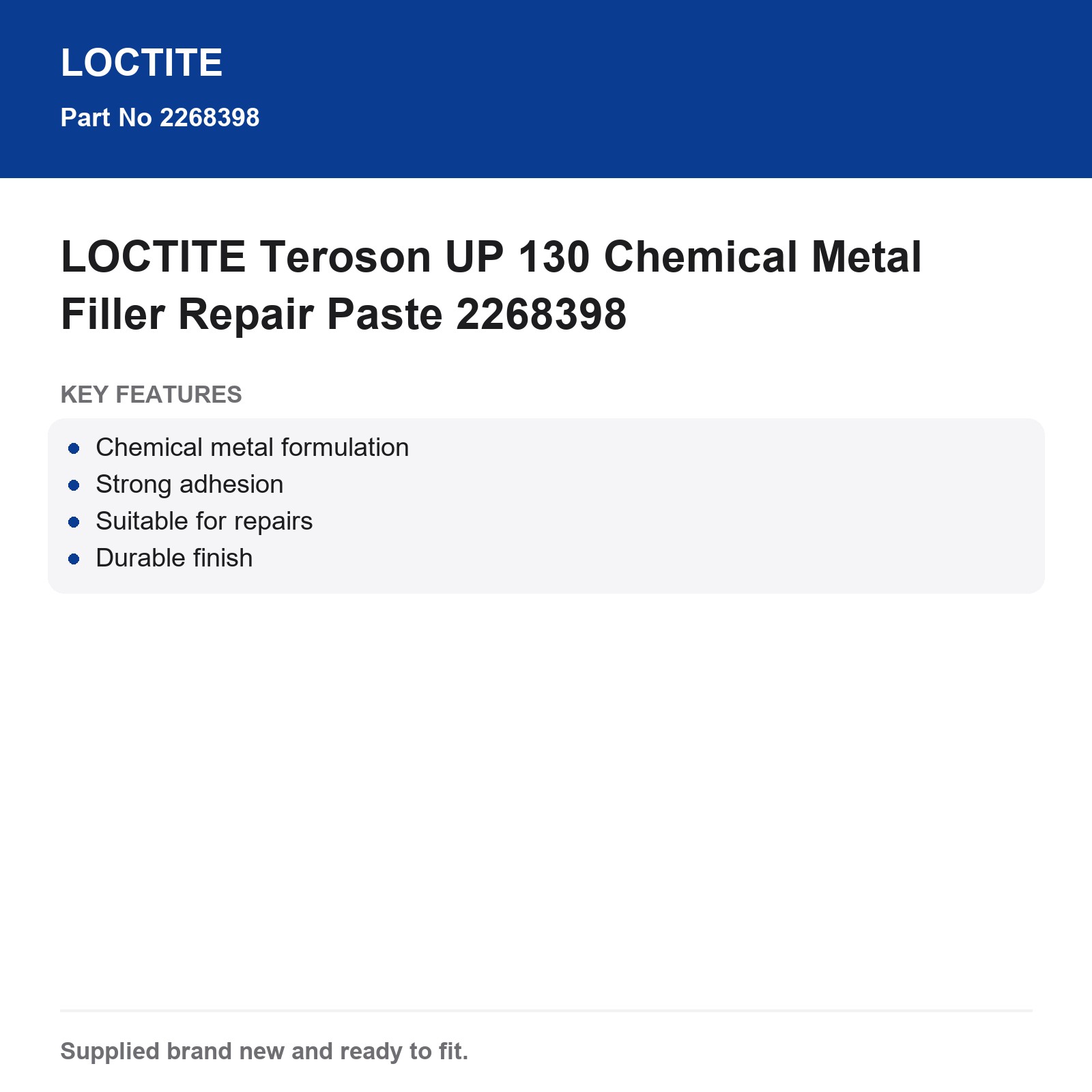 LOCTITE Teroson UP 130 Body Filler Chemical Metal Repair Paste 2268398 - Image 3