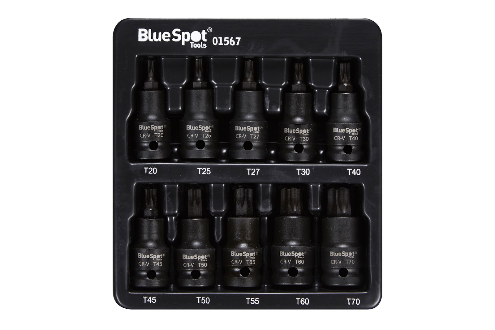 BlueSpot 10pc 1/2" Impact Torx Bit Sockets (T20-T70) - Image 2
