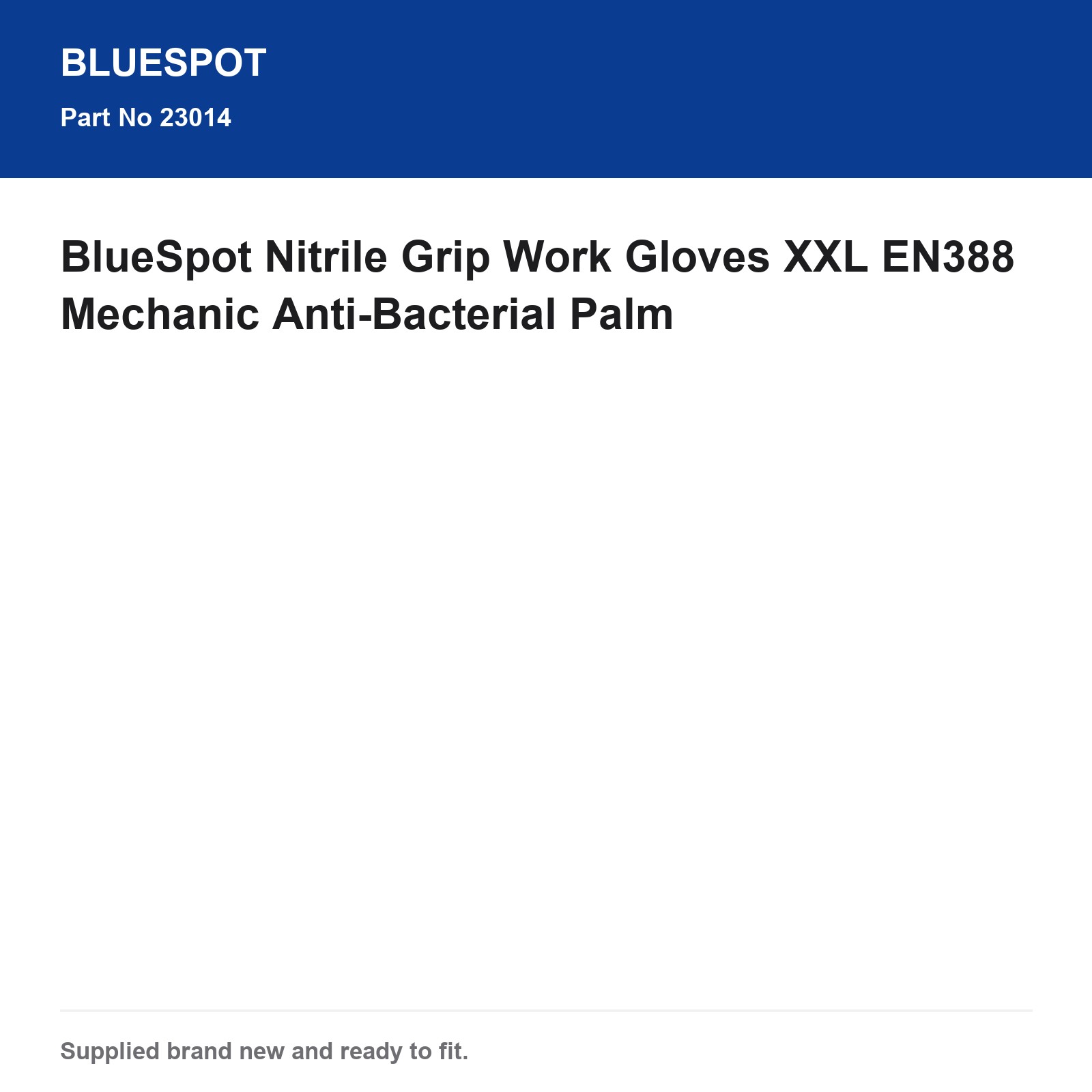BlueSpot Nitrile Grip Work Gloves XXL EN388 Mechanic Anti-Bacterial - Image 5