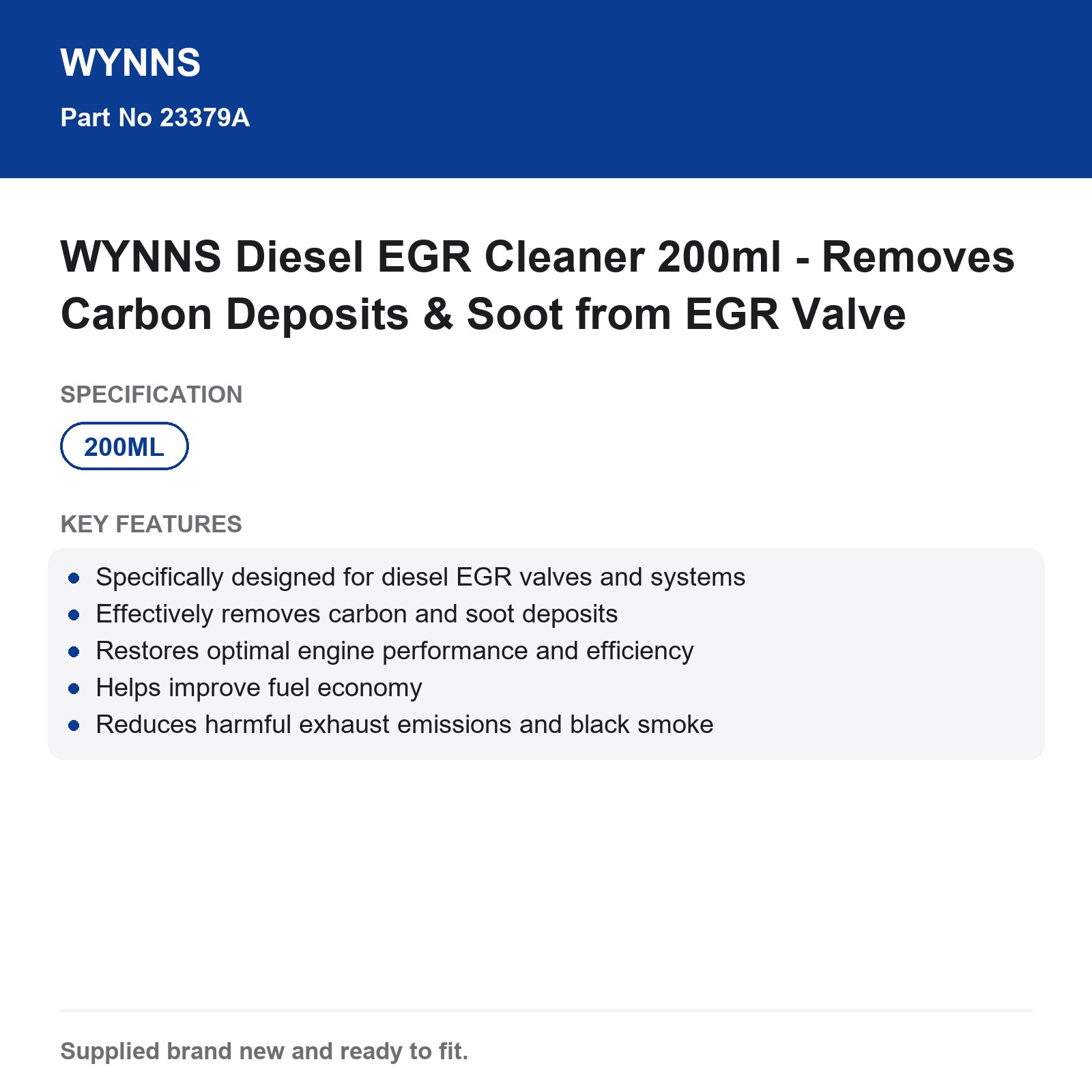 WYNNS Diesel EGR Cleaner 200ml - Removes Carbon Deposits & Soot from EGR Valve - Image 4