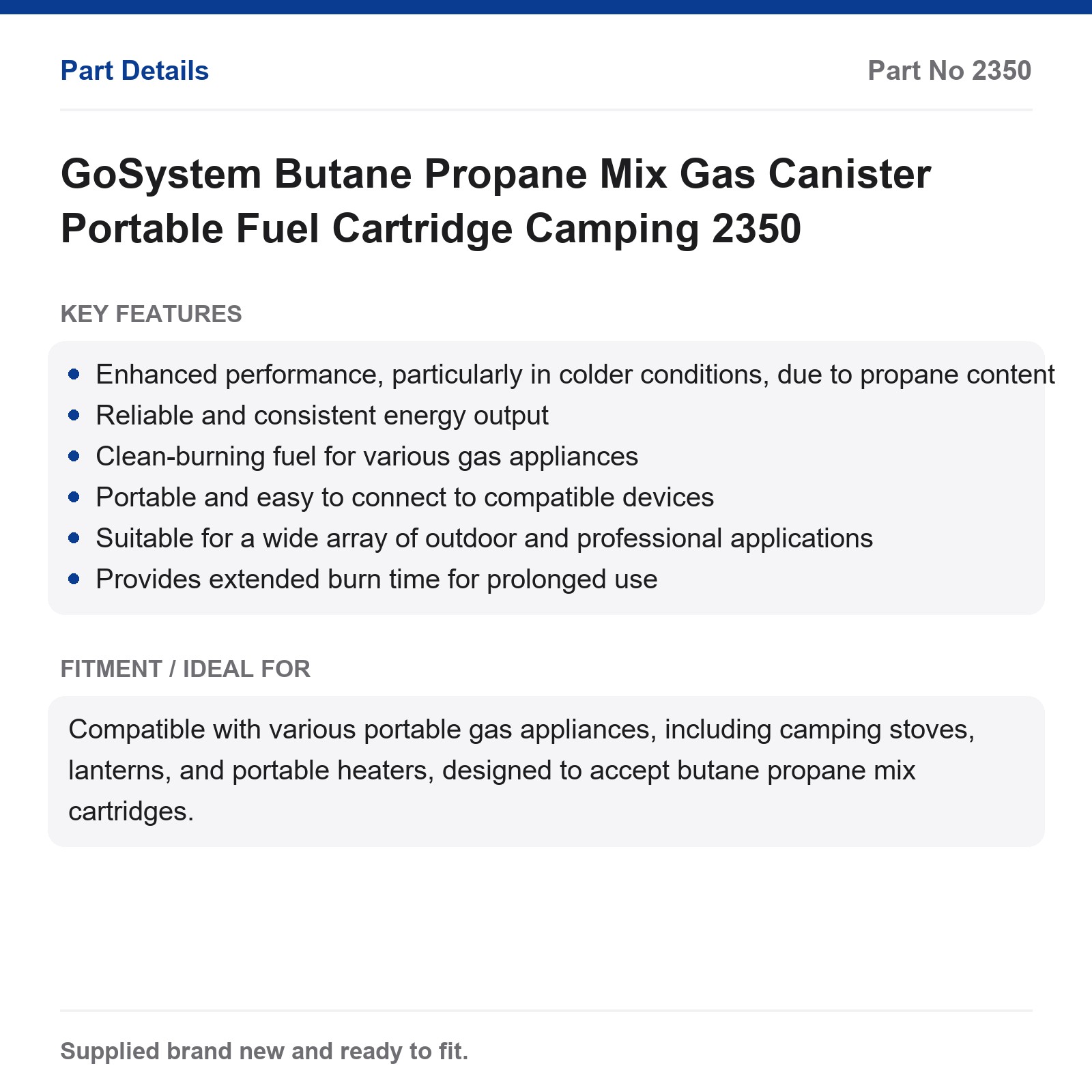 GoSystem 2350 Butane Propane Gas Canister Portable Camping Fuel - Image 2