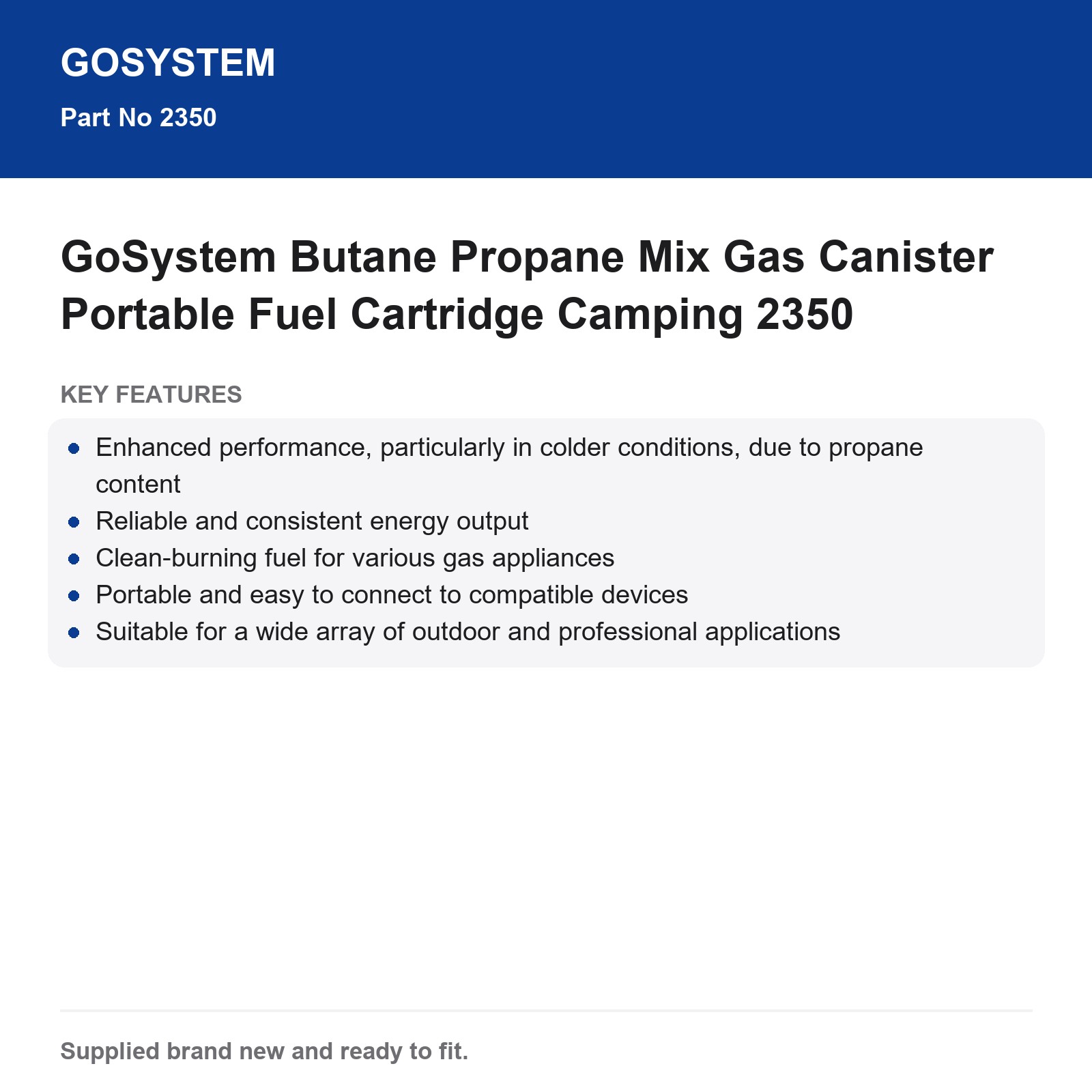 GoSystem 2350 Butane Propane Gas Canister Portable Camping Fuel - Image 3