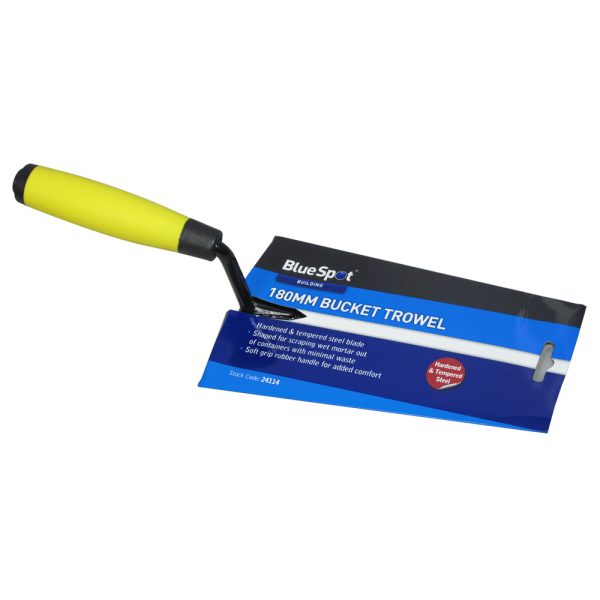 Bluespot Mortar Bucket Trowel 180mm 7″ Soft Grip Hardened Steel