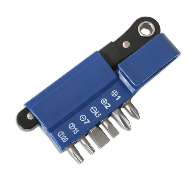 Laser 2562 Mini Ratchet & Bit Set 6pc Compact Hand Tool Kit - Image 2