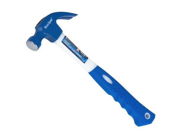 Fibreglass Claw Hammer BlueSpot 16oz (450g) Shock Absorbing Contoured Handle