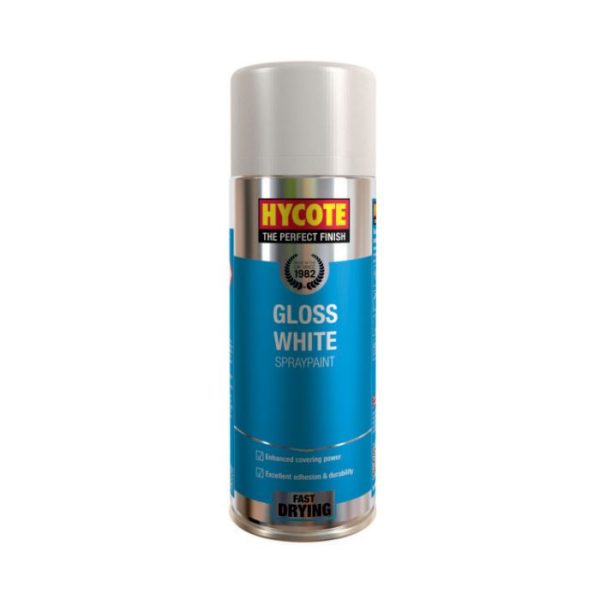 HYCOTE Gloss White Spray Paint 400ml – Automotive Car Bike DIY