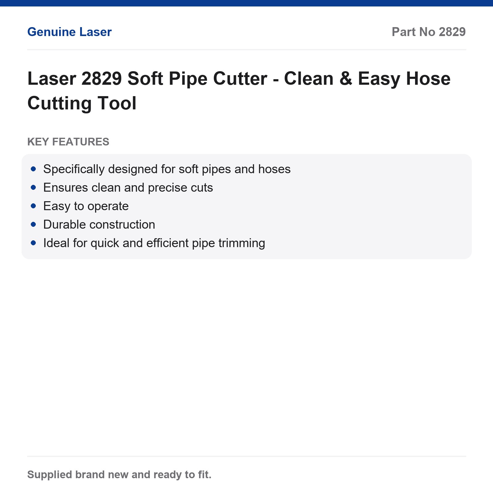 Laser 2829 Soft Pipe & Hose Cutting Tool - Image 3