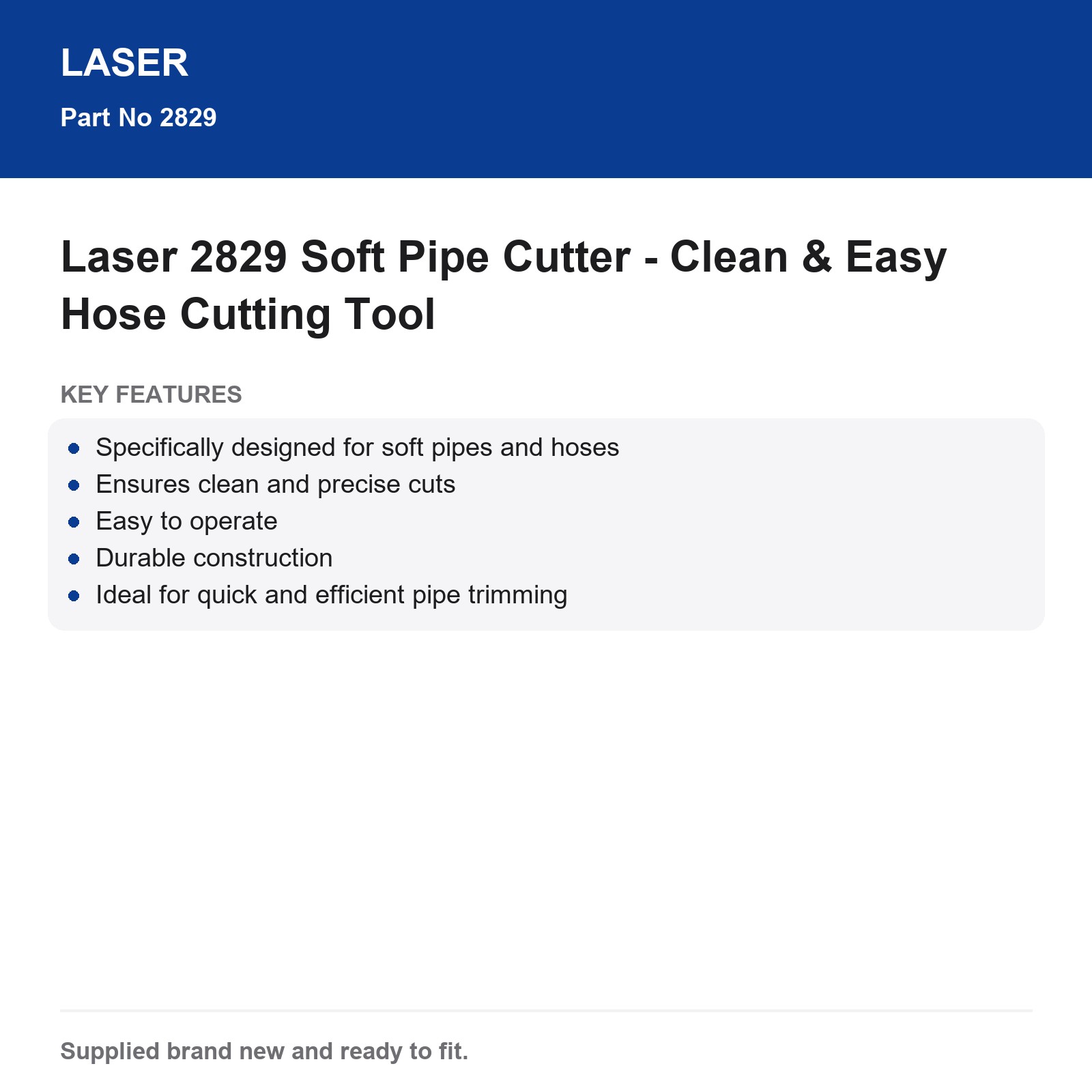 Laser 2829 Soft Pipe & Hose Cutting Tool - Image 4