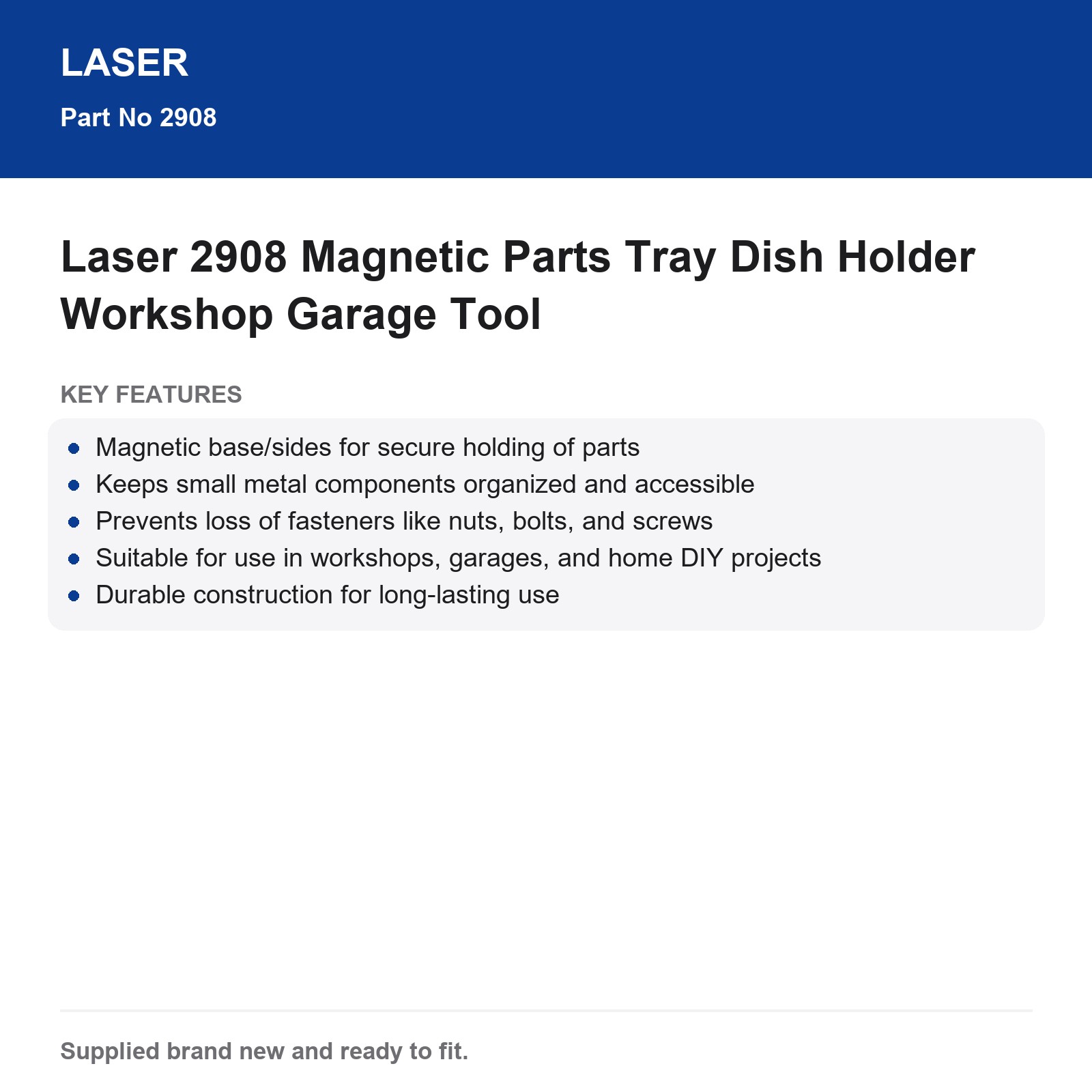 Laser 2908 Magnetic Parts Tray Workshop Garage Tool - Image 4