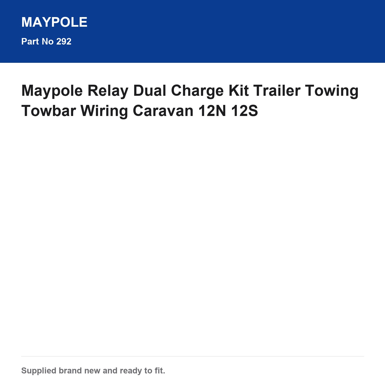 Maypole Towing Relay Dual Charge Kit Trailer Towbar Wiring Caravan 12N 12S - Image 4