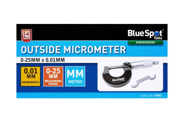 BlueSpot Outside Micrometer 0-25mm 0.01mm