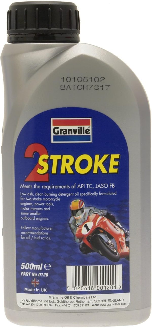 GRANVILLE 2 Stroke Engine Oil 500ml For Motorcycles & Garden Machinery 0120