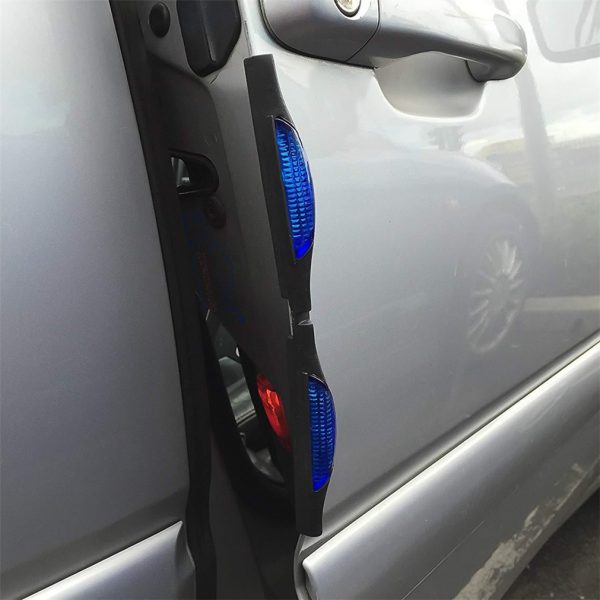 Blue Car Door Edge Protectors w/ Built-In Reflectors – Guard Strip Trim
