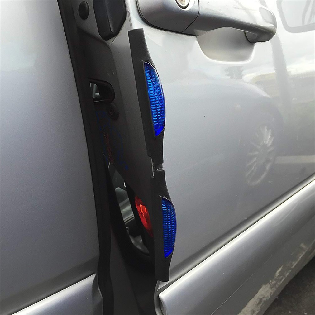 Blue Car Door Edge Protectors w/ Built-In Reflectors – Guard Strip Trim