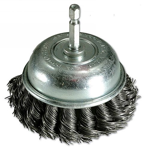 Laser 3148 Wire Brush 75mm Twist Knot Cup Quick Chuck