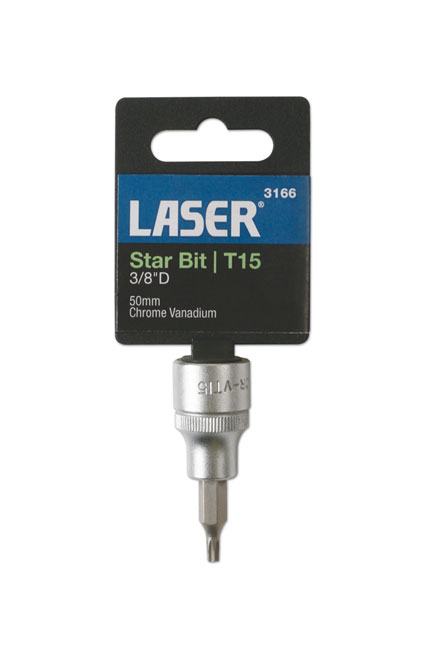 Laser 3166 T15 Torx Star Internal Socket Bit 3/8″ Drive