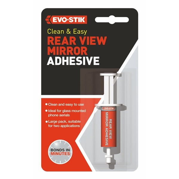 EVO-STIK Rear View Mirror Adhesive 2ml Syringe Strong Windshield Repair Glue - Image 2