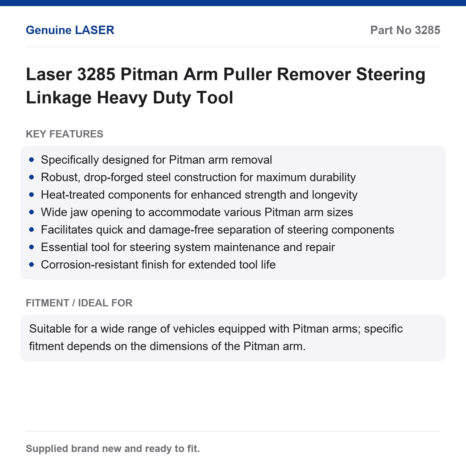 Laser 3285 Bearing Gear Pulley Extractor Tool Portable - Image 2
