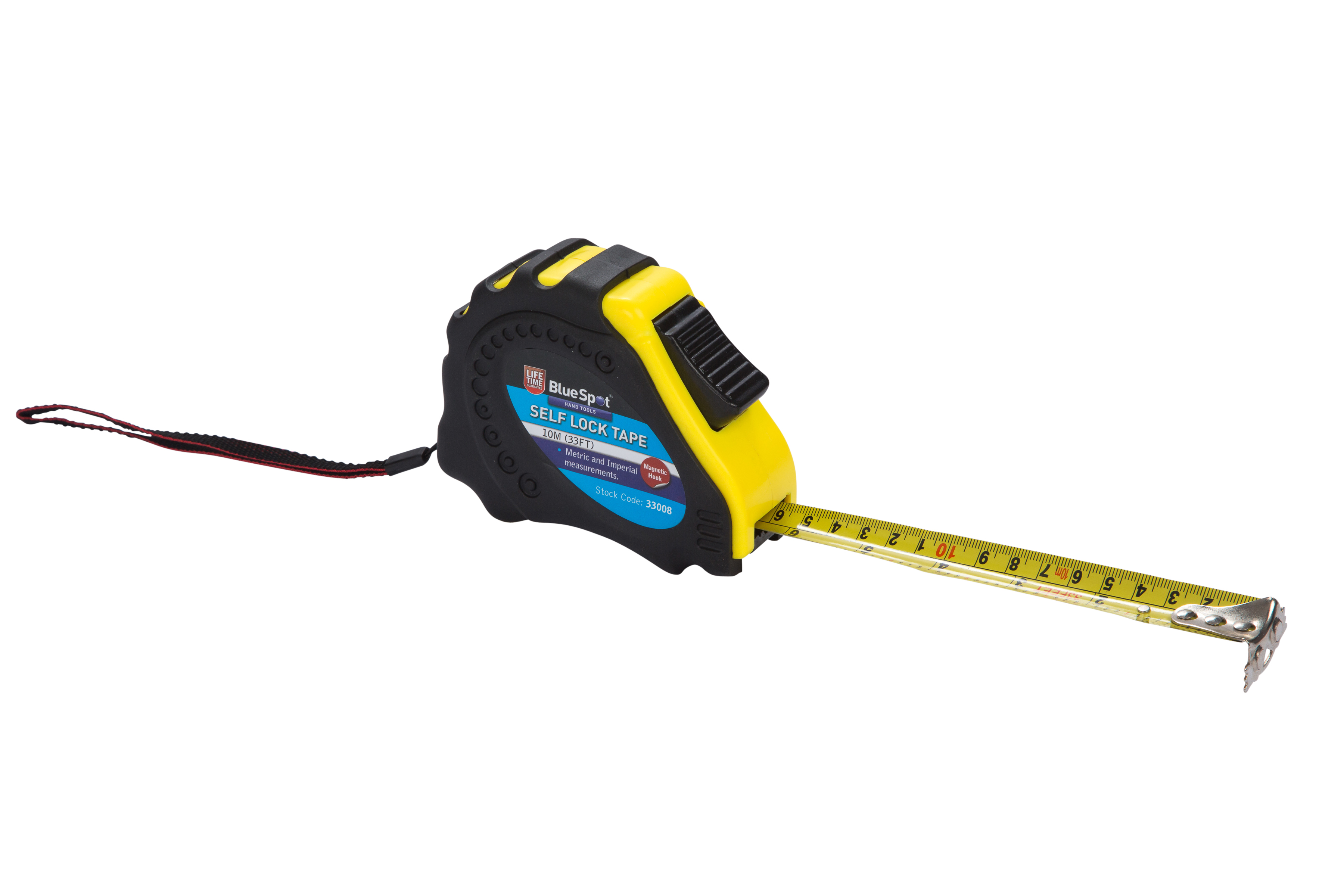 BlueSpot Magnetic Auto-Lock Tape Measure 10m 33ft Soft Grip - Image 2