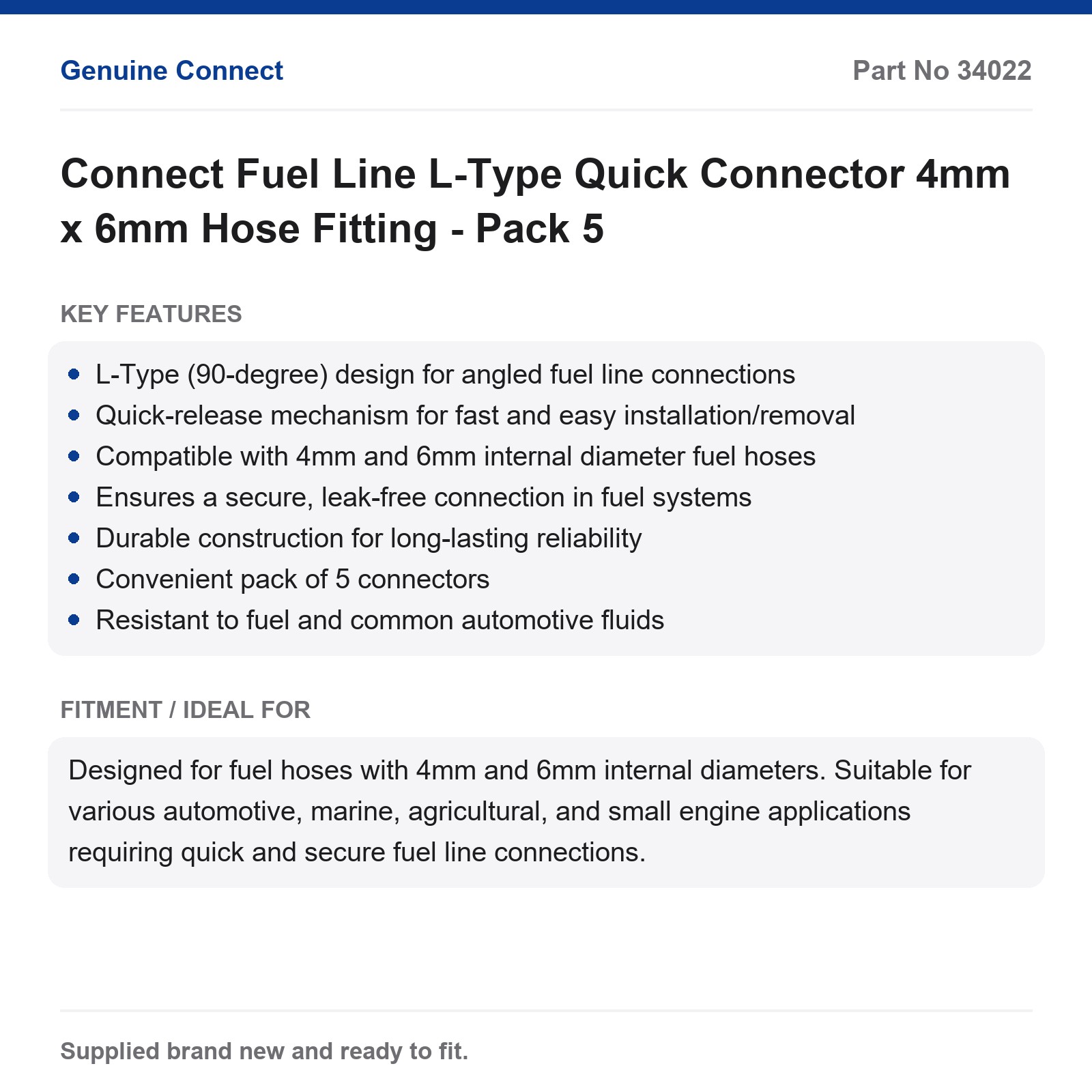 Connect Fuel Line 90 Degree Quick Connector 4mm 6mm Hose Fitting Pack 5 - Image 2