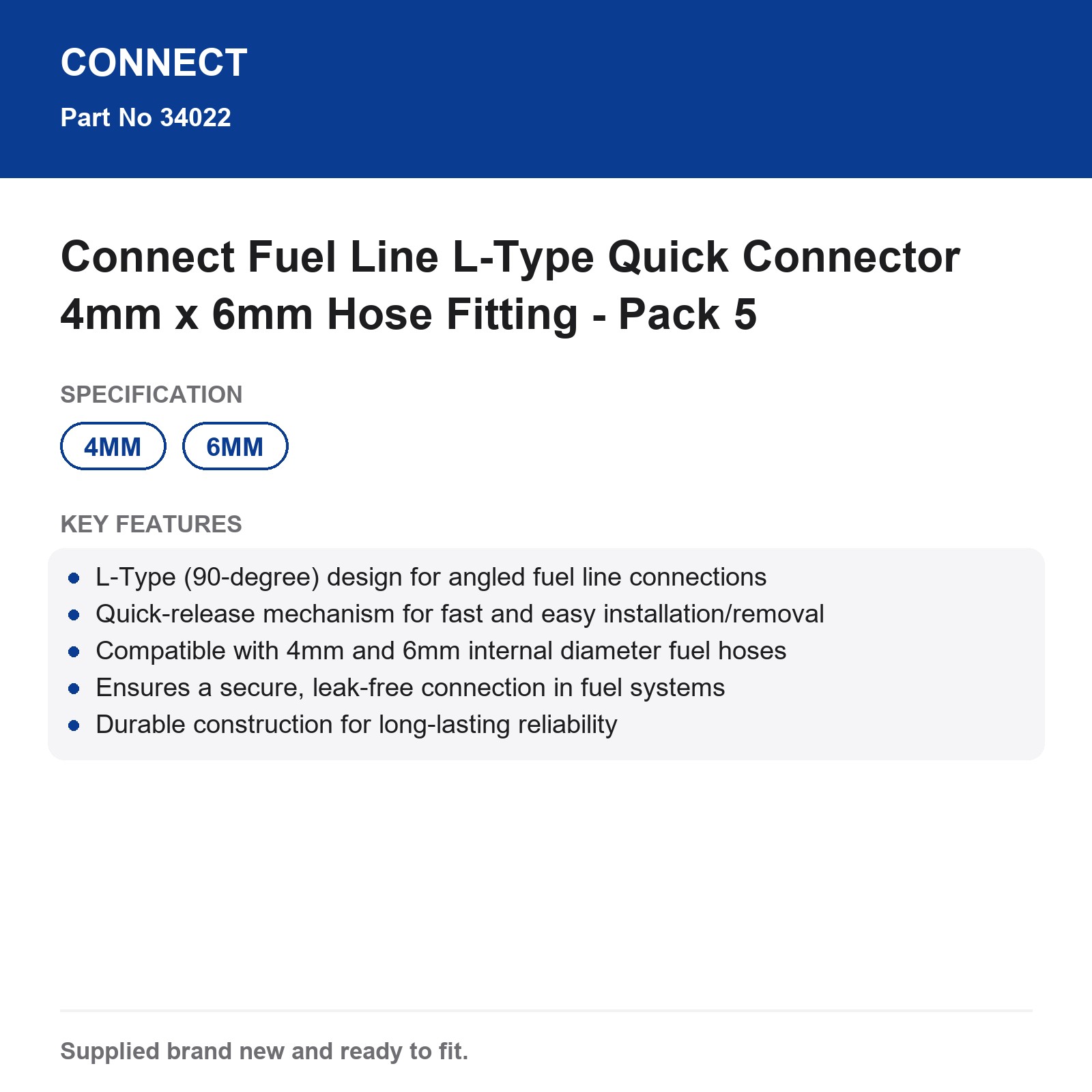 Connect Fuel Line 90 Degree Quick Connector 4mm 6mm Hose Fitting Pack 5 - Image 3