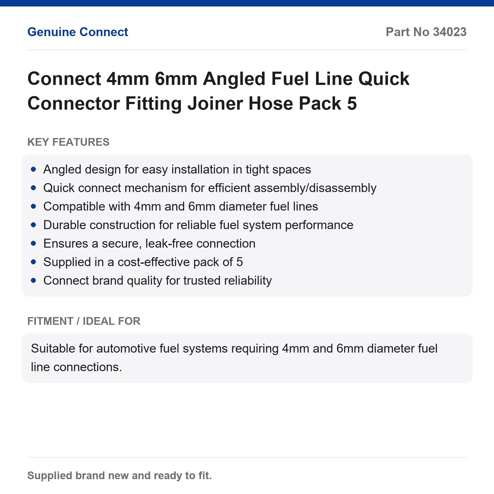 Connect Angled Fuel Line Quick Connector 4mm 6mm Pack 5 - Image 2