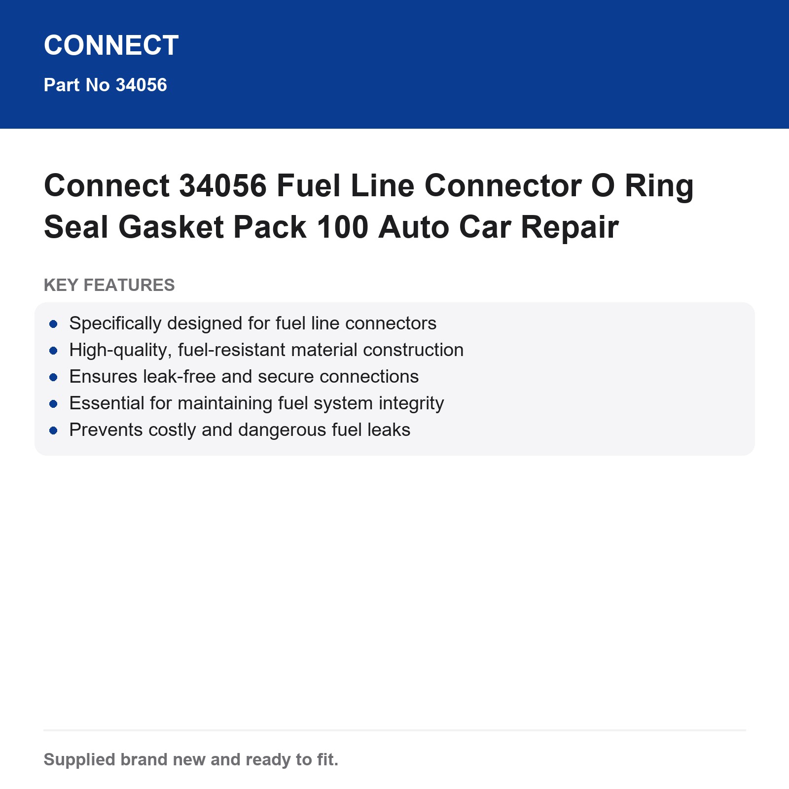 Connect 34056 Fuel Line O Ring Seal Pack 100 - Image 4