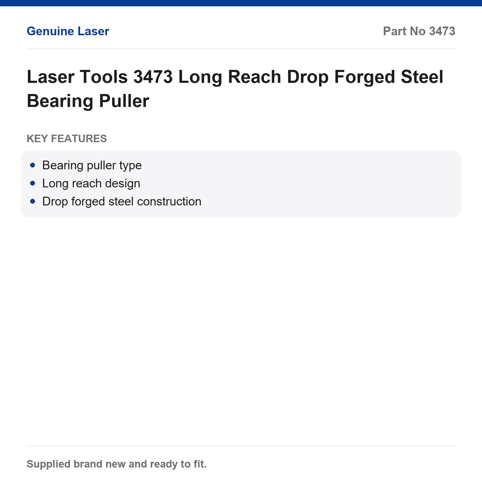 Laser Tools 3473 Bearing Puller Long Reach Drop Forged Extractor Tool - Image 3
