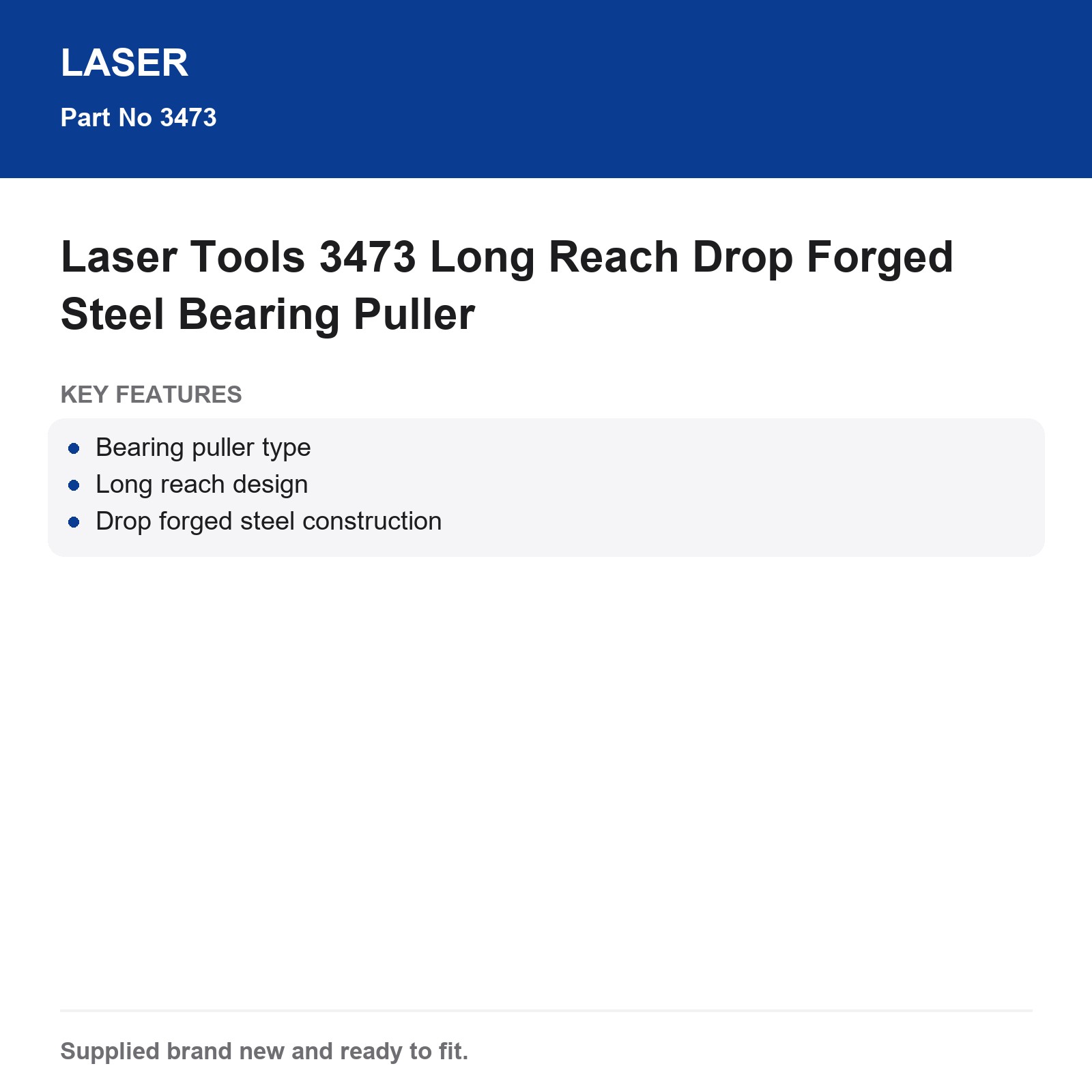 Laser Tools 3473 Bearing Puller Long Reach Drop Forged Extractor Tool - Image 4