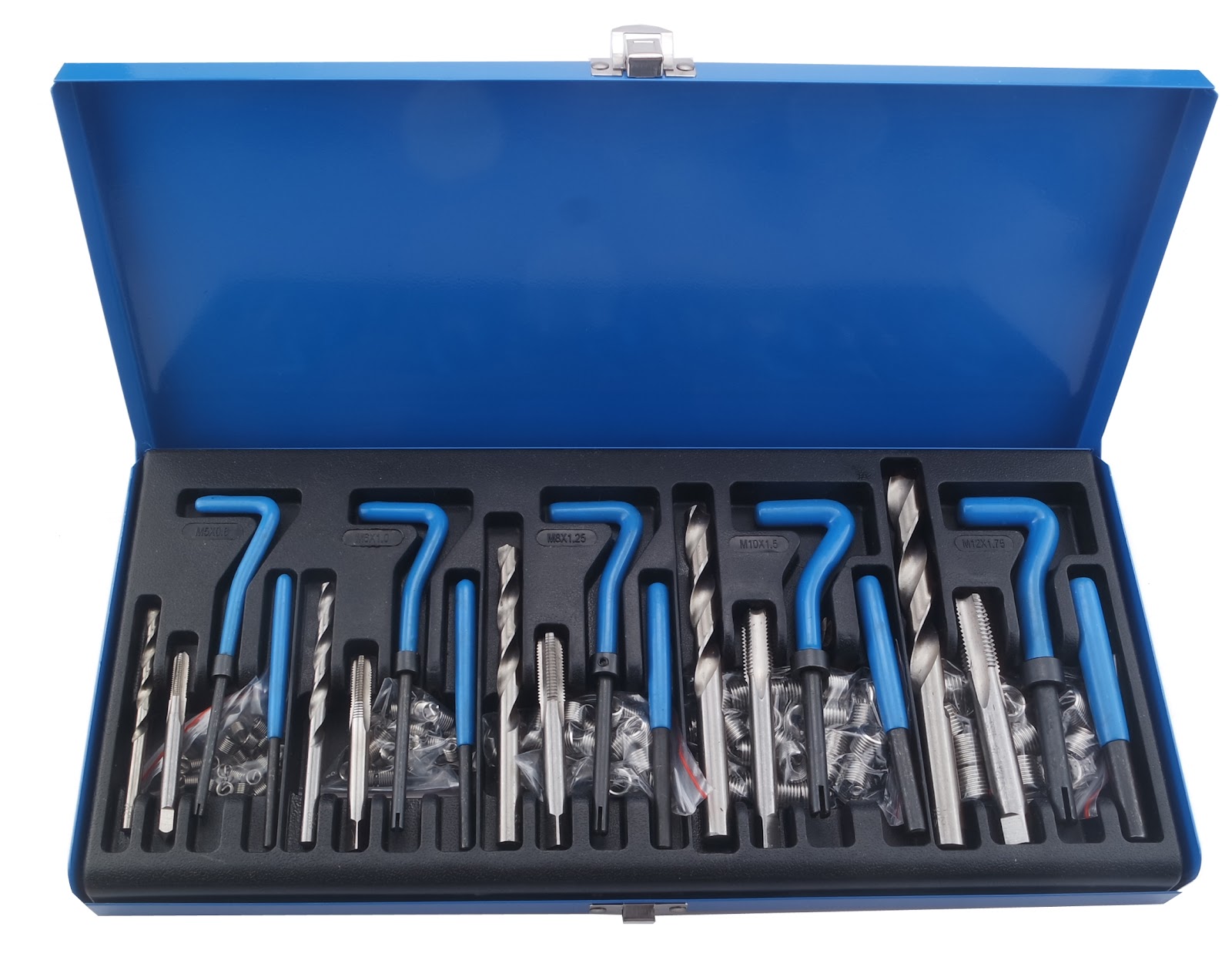 BlueSpot 131pc Thread Repair Kit Tap & Die Set M5-M12 Metal Case - Image 2